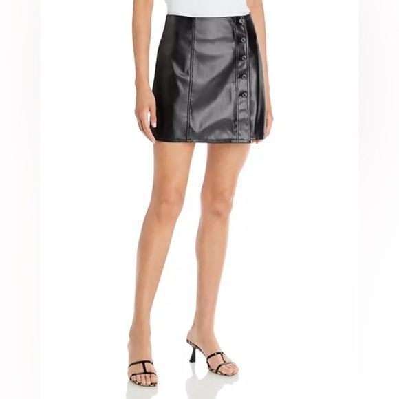 ATM Anthony Thomas Melillo Faux Leather Wrap Skirt - Picture 1 of 10